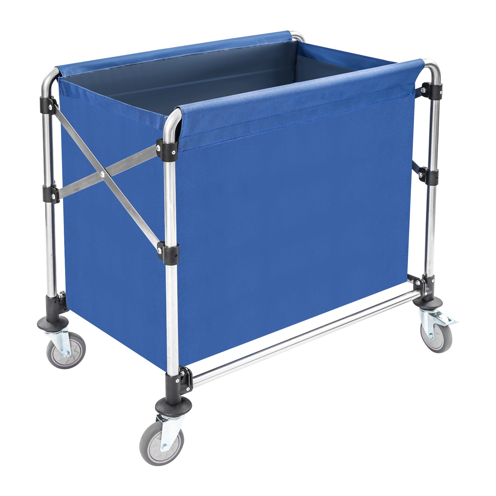 Folding Laundry Cart with Wheels – Durable Stainless Steel & Large Capacity