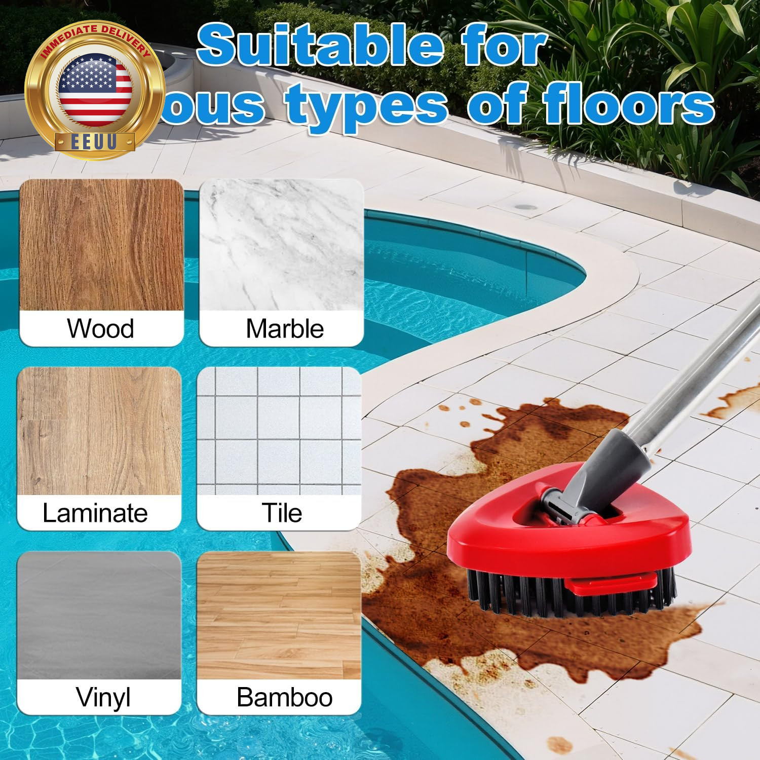 2 Pack Upgrade Scrub Brush Replace Heads Compatible with O Cedar Easywring Rinse