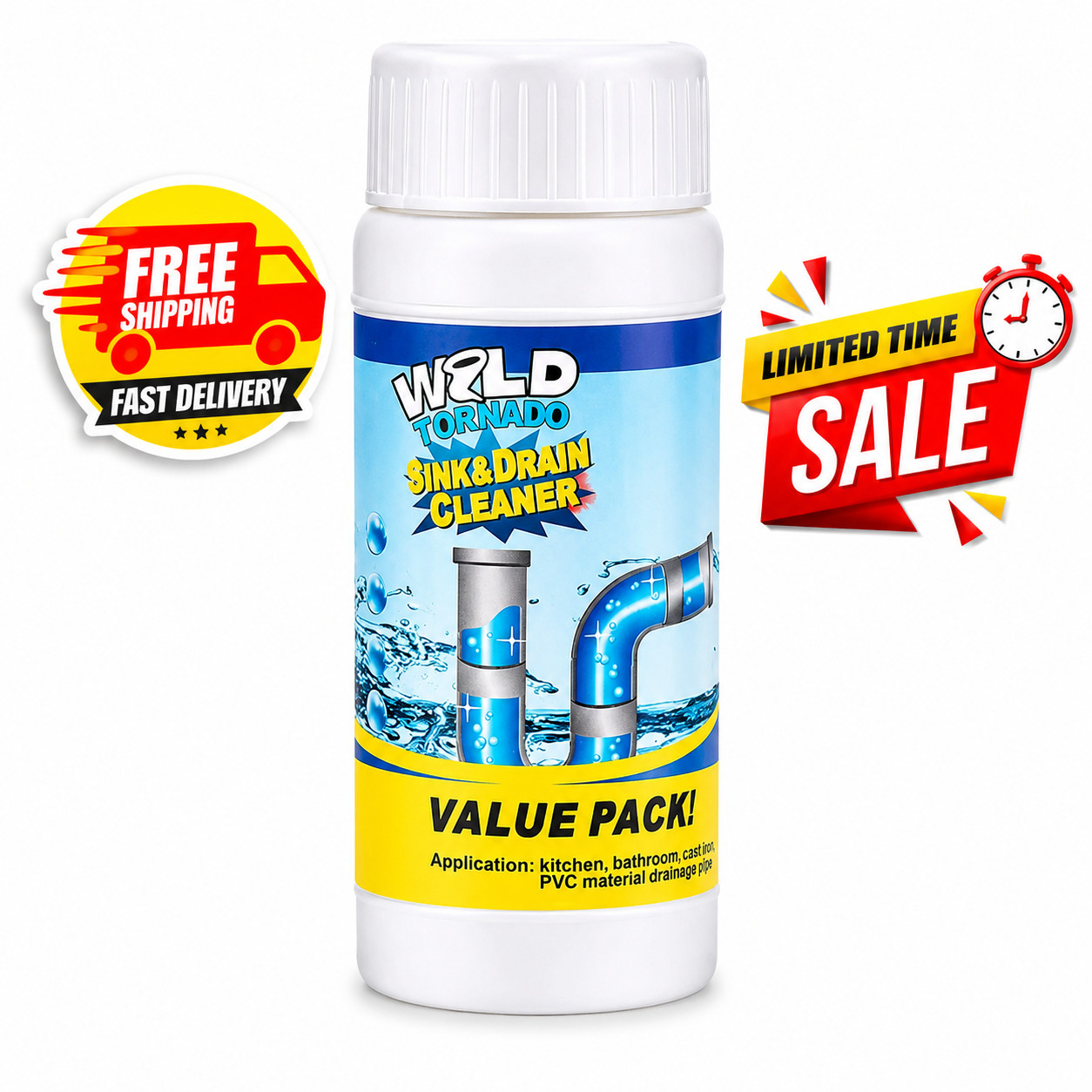 1-5x Wild Tornado Powerful Sink Drain Cleaner High Efficiency Clogging Remover