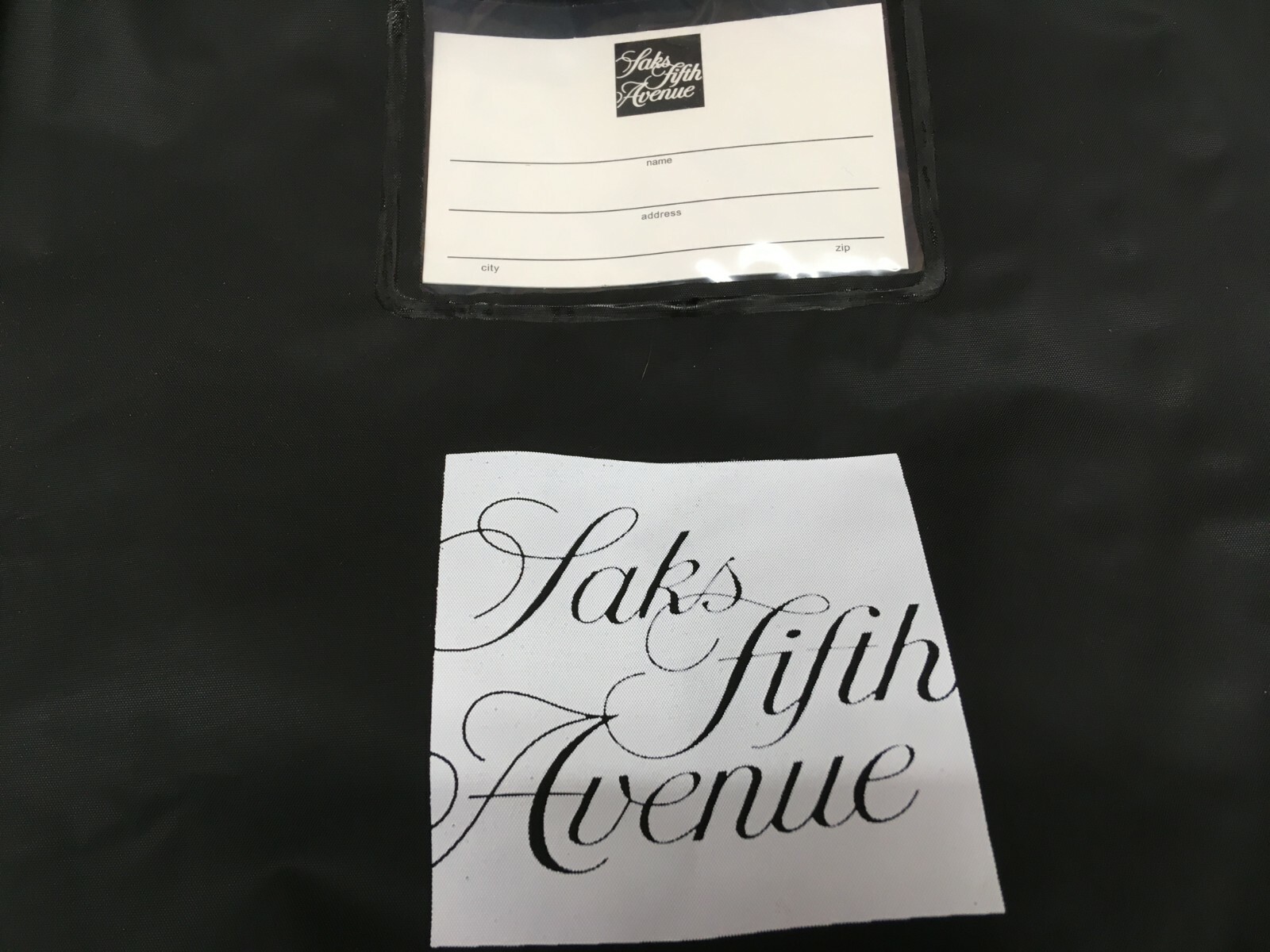Saks Fifth Avenue Hanging Suit Clothes Garment Bags Storage Zipper Name Card