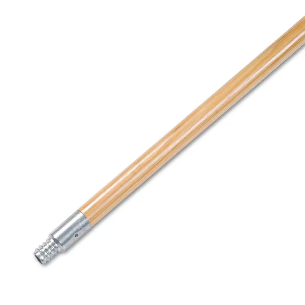 BWK136 0.94 in. x 60 in. Metal Tip Threaded Hardwood Broom Handle Natural