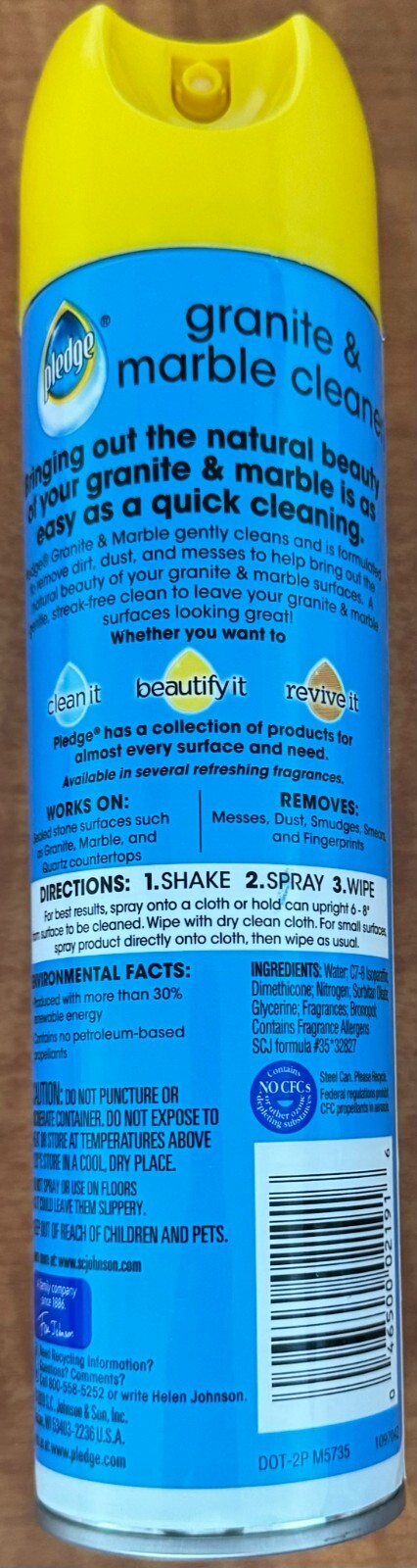 6 Pledge Everyday Cleaner Clean It Granite & Marble Spray Citrus Sunshine 9.7 oz