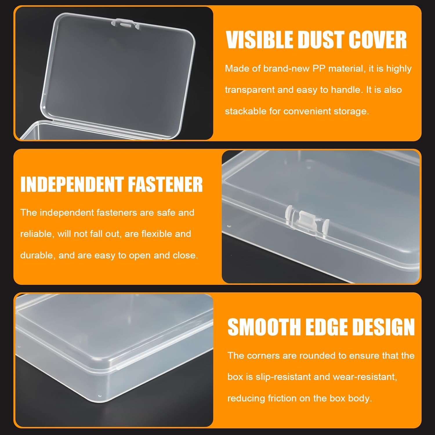 6 Pcs Mini Plastic Storage Containers with Lids, 4.5X3.4 Inches Clear Rectangula