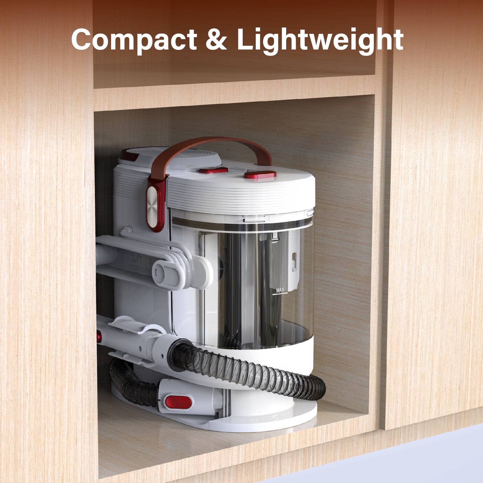 WHALL Portable Carpet Cleaner Machine, 15KPa Suction, Dual Water Tanks, Wide