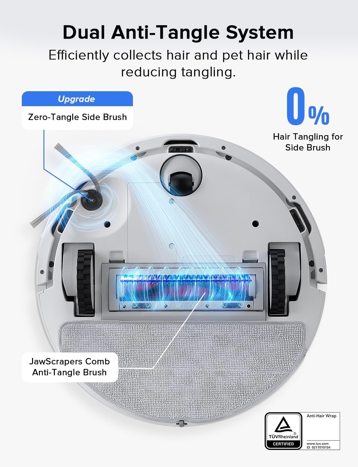 Robot Vacuum Mop Combo 8000Pa Suction Smart Navigation Multi-Floor Cleaning