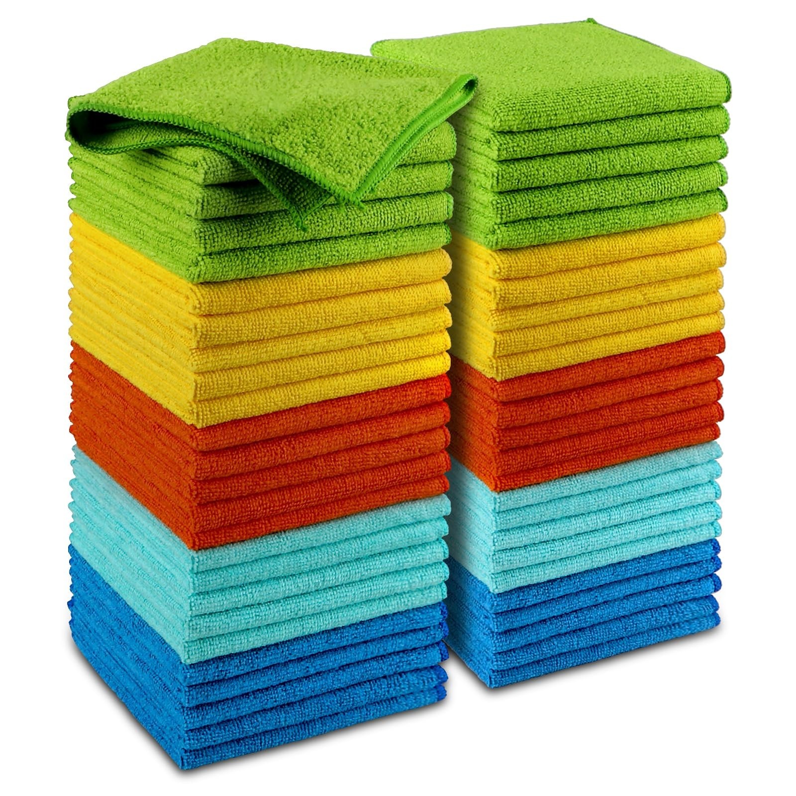 AIDEA Microfiber Cleaning Cloth, 50PK, Microfiber Towels for Cars, Premium Wash