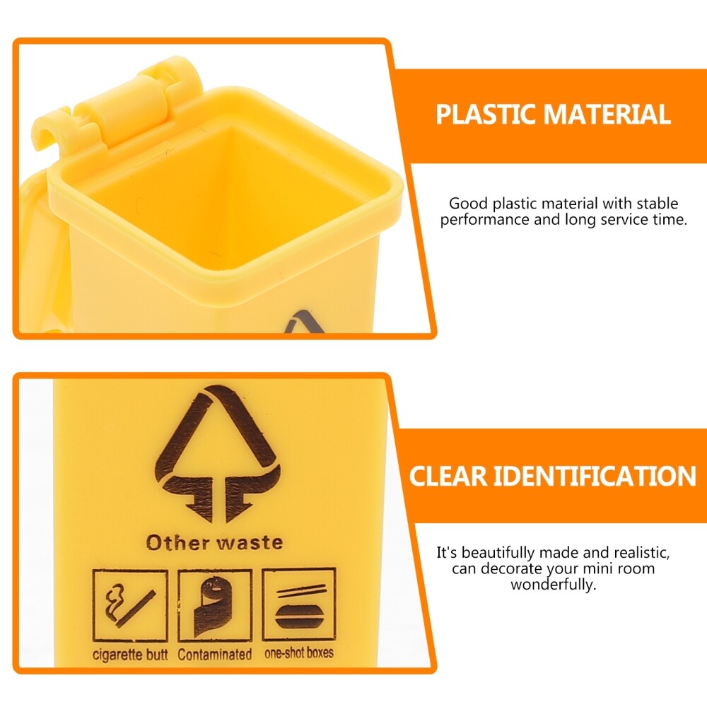 5 Pcs Tiny Trash Can Miniature Trash Can Sorting Garbage Can Small Trash Can