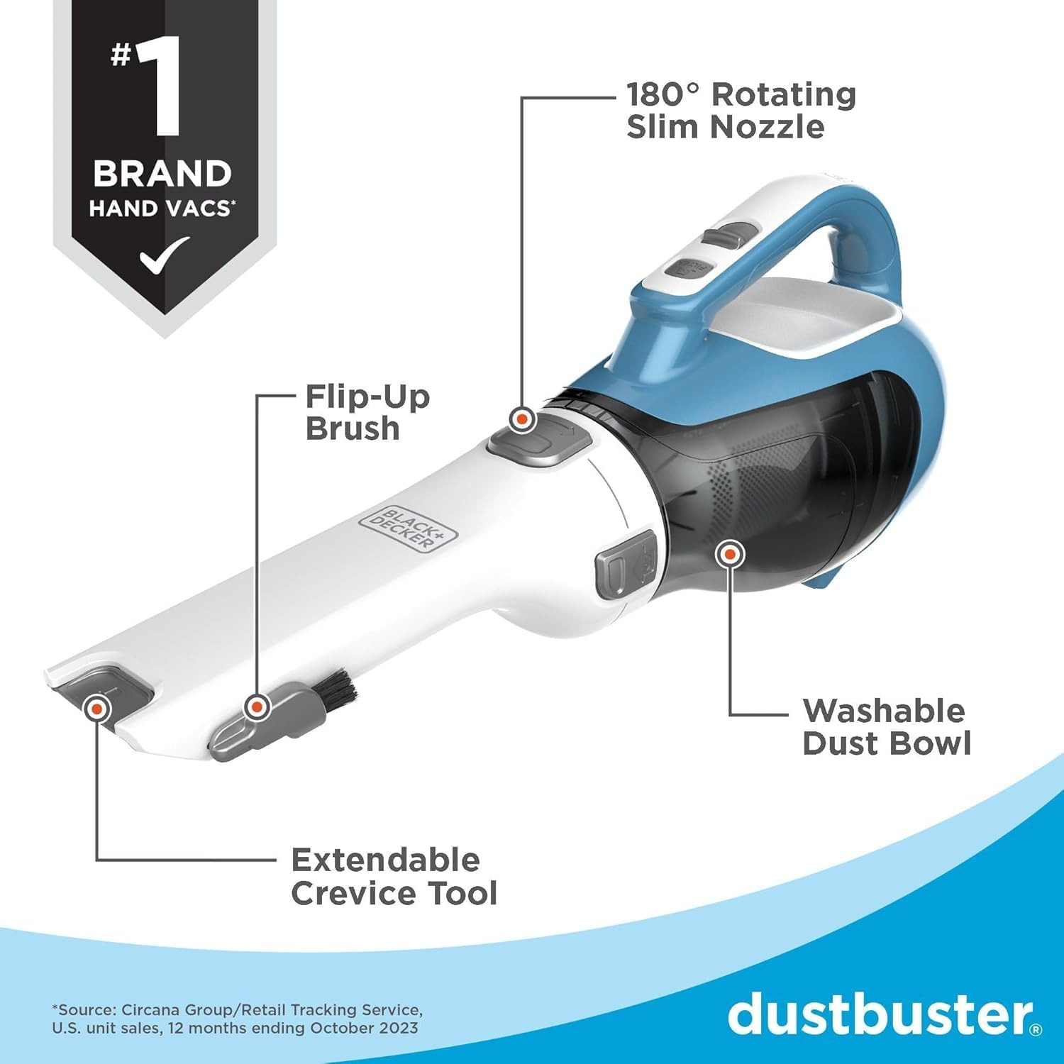 Black+Decker, Dustbuster Advancedclean Handheld Vacuum Cordless, Compact Home an