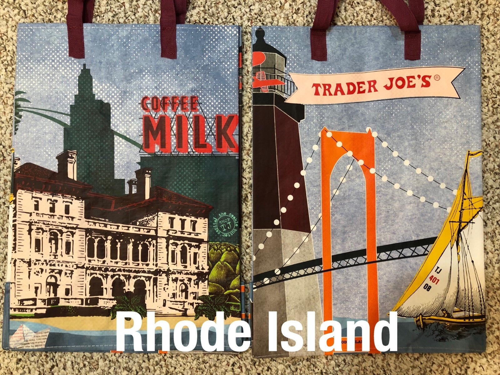 UPICK 5(20Choices) Trader Joe’s ECO Reusable Shopping Grocery Gift Tote Bags NWT