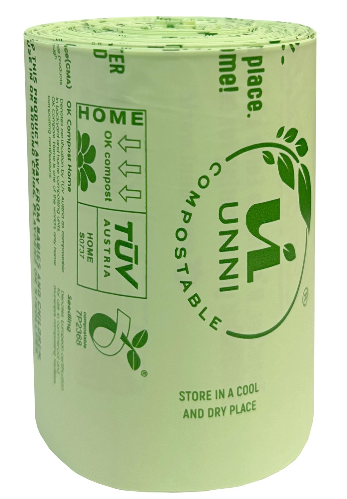 UNNI Compostable Trash Bags, 13 Gallon / 49.2 Liter, 100 Count, Extra Thick 0…