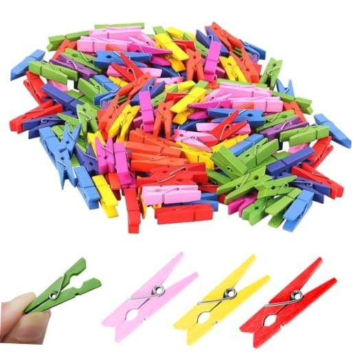 1.35 Inch Mini Clothes Pins for Photo – Colorful Small Clothes Pins – 100 Pcs