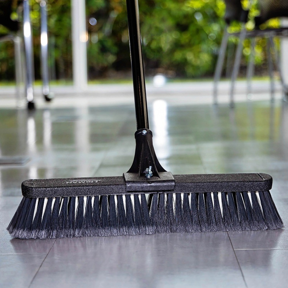 High Power Push Broom Multi-Surface 18 inch with Steel Handle