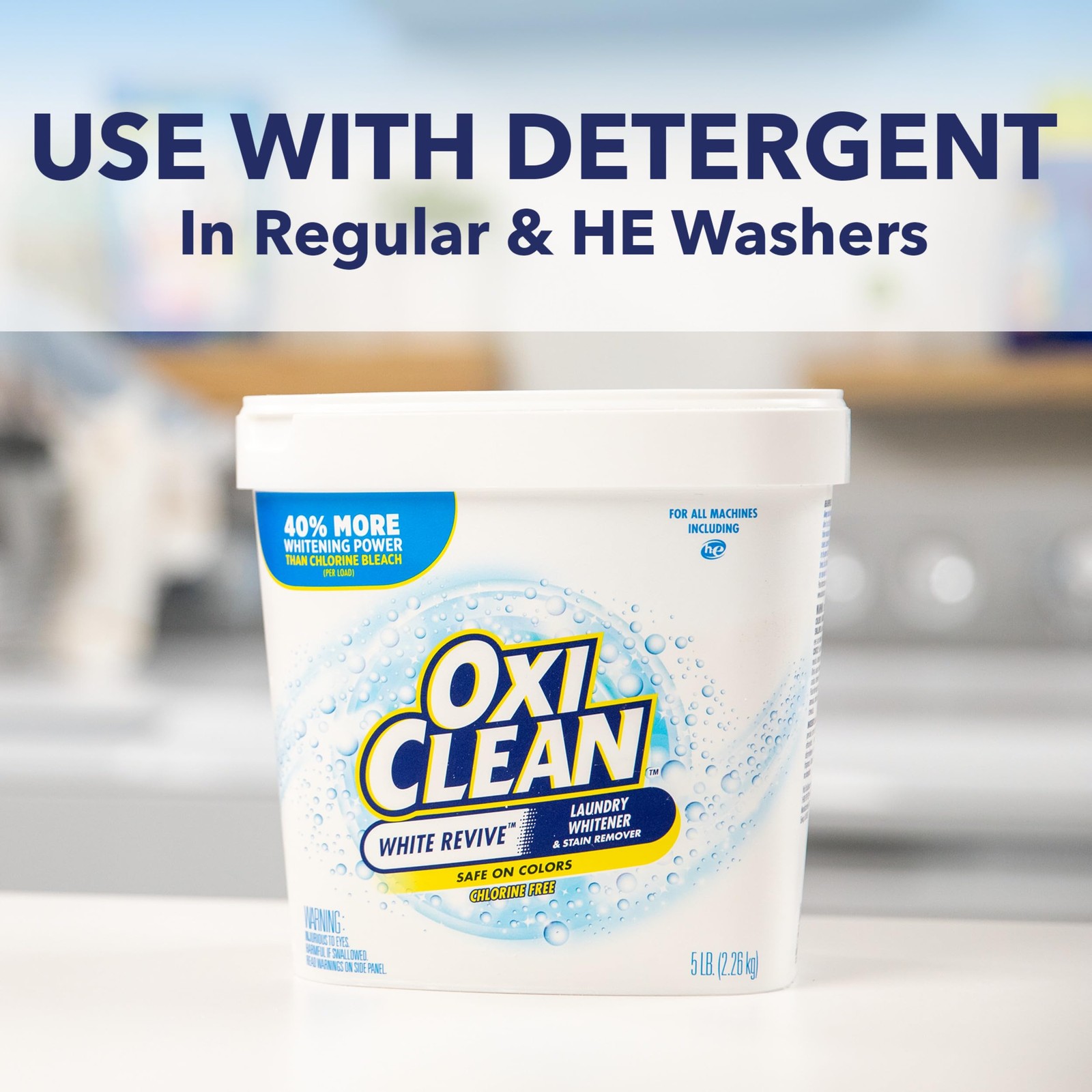 OxiClean White Revive Laundry Whitener and 5 Pound (Pack of 1), No color