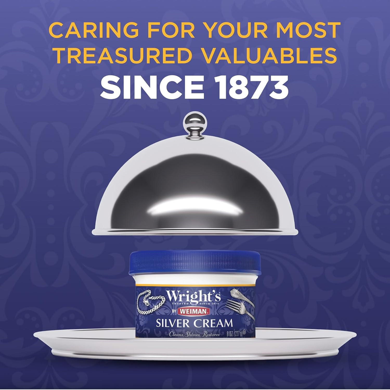 by Weiman Silver Cleaner and Polish Cream with Polishing Cloth, Ammonia-Free, Ge