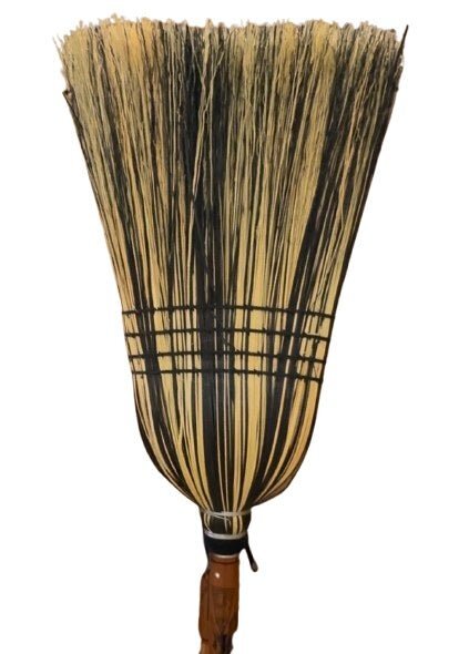 AUTHENTIC AMISH MULTI COLOR BROOM – Heavy Duty Corn Straw & Solid Hardwood