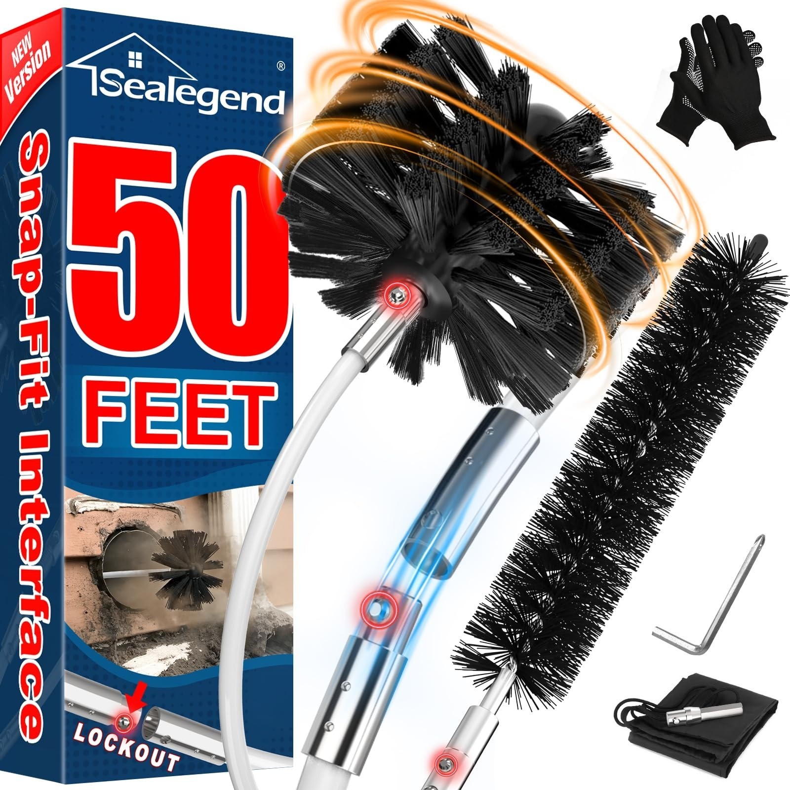 Dryer Vent Cleaner Kit 15 Ft Flexible Lint Remover Brush Sealegend