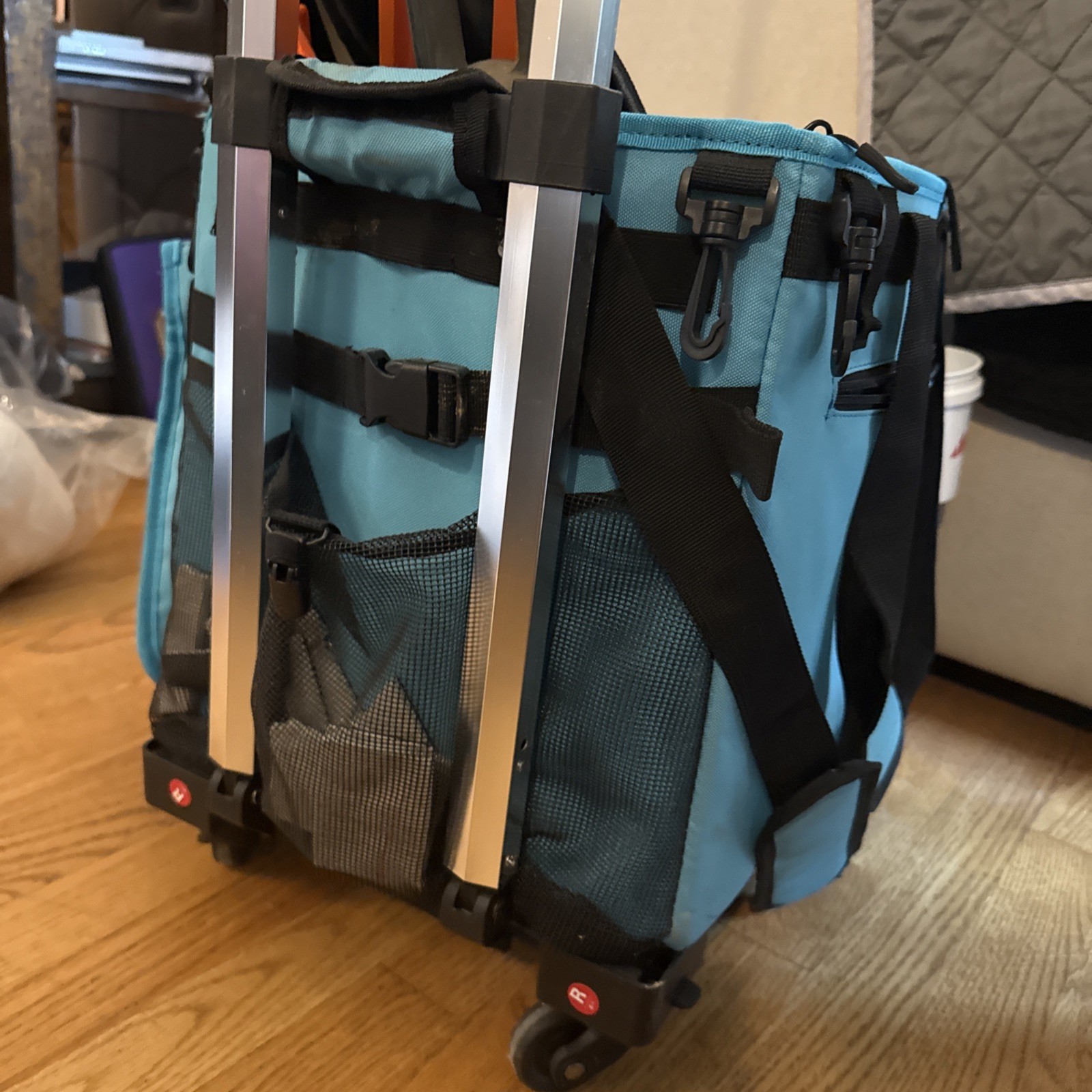 Large Rolling Cleaning Caddie Detachable Trolley with Waist Pouch Cleaning Tools