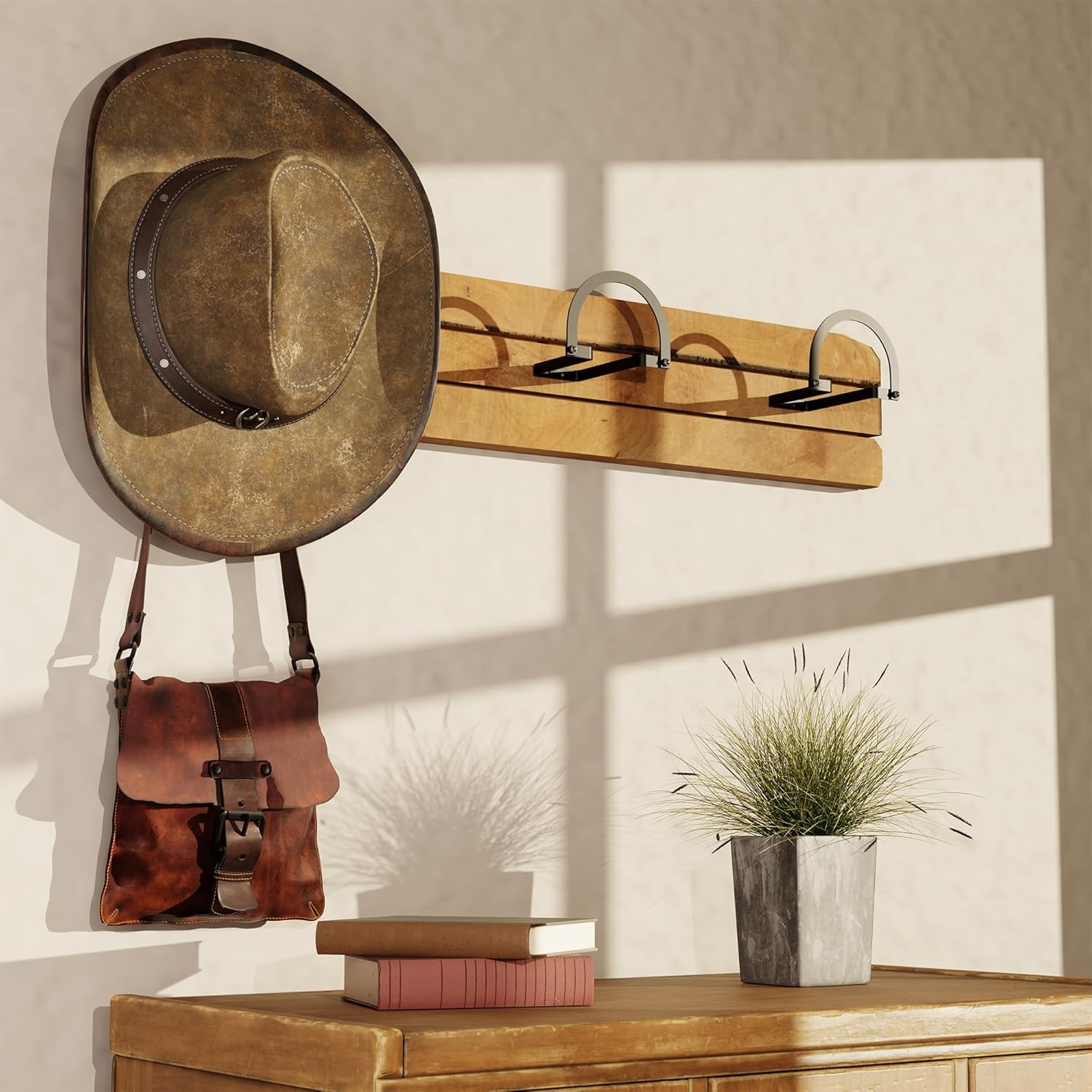 4 Pack Cowboy Hat Hooks Wall Mount Hat Rack Holder for Western Decor Display