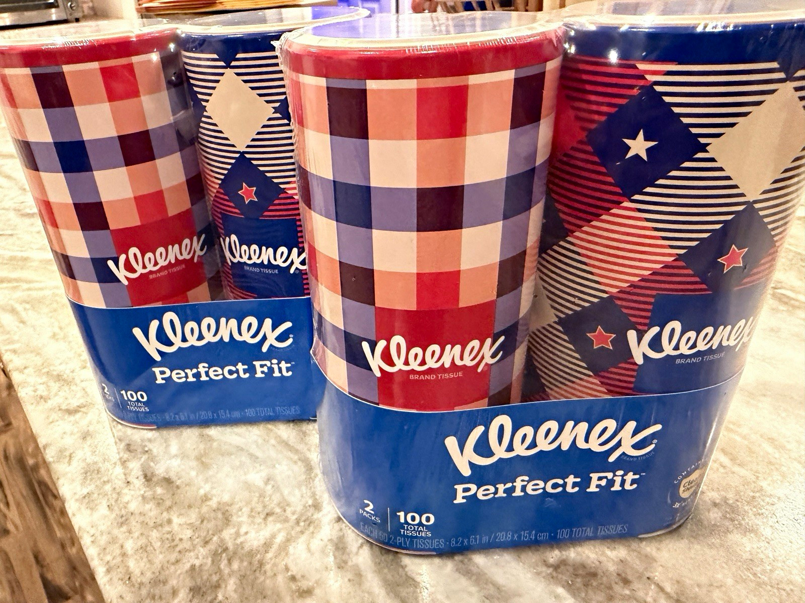 Kleenex Perfect Fit Tissue Box 2-Pack 2-Ply 100 Tissues 8.2 x 6.1 in EB3