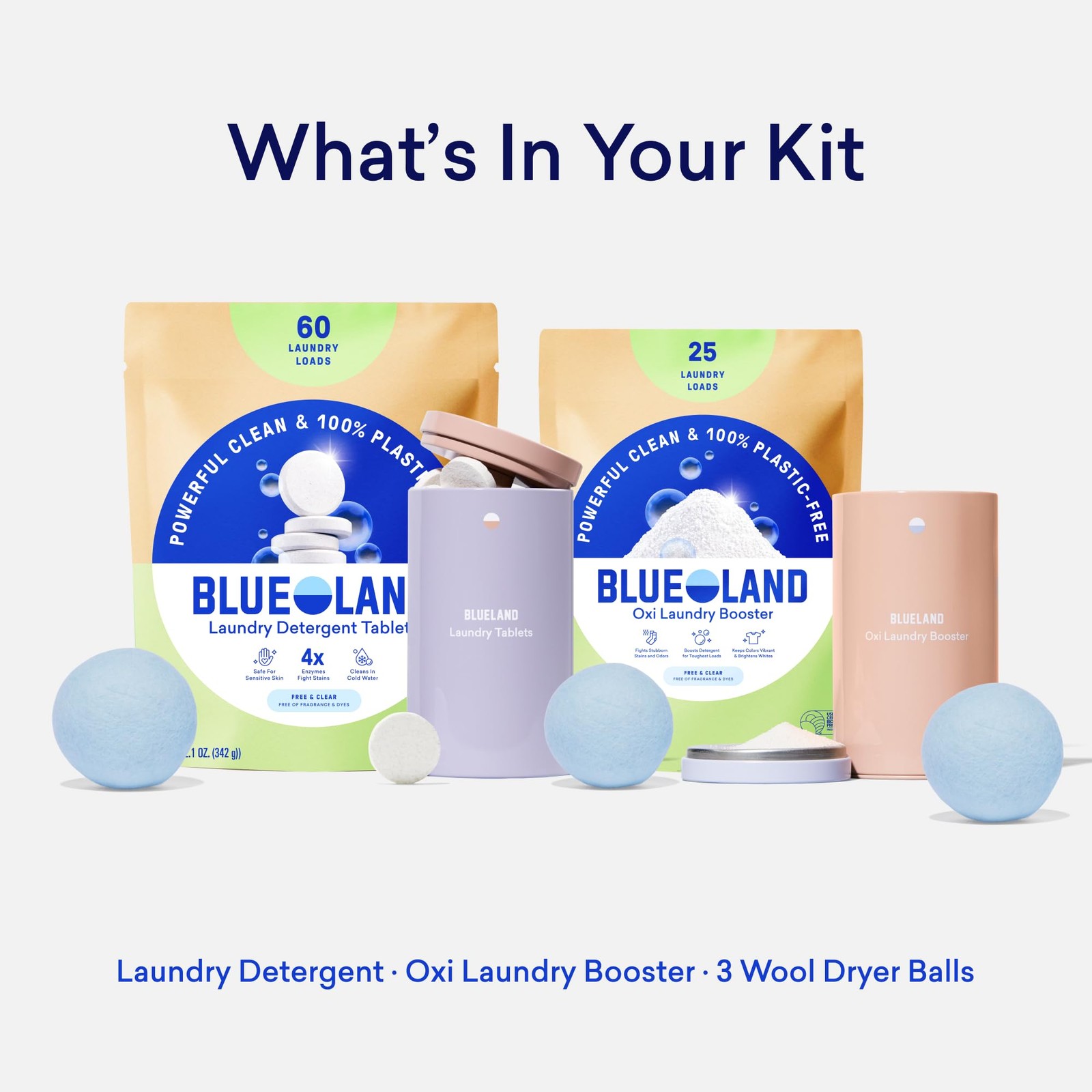 BLUELAND Laundry Essentials Kit, Free & Clear 66 Count (Pack of 1)