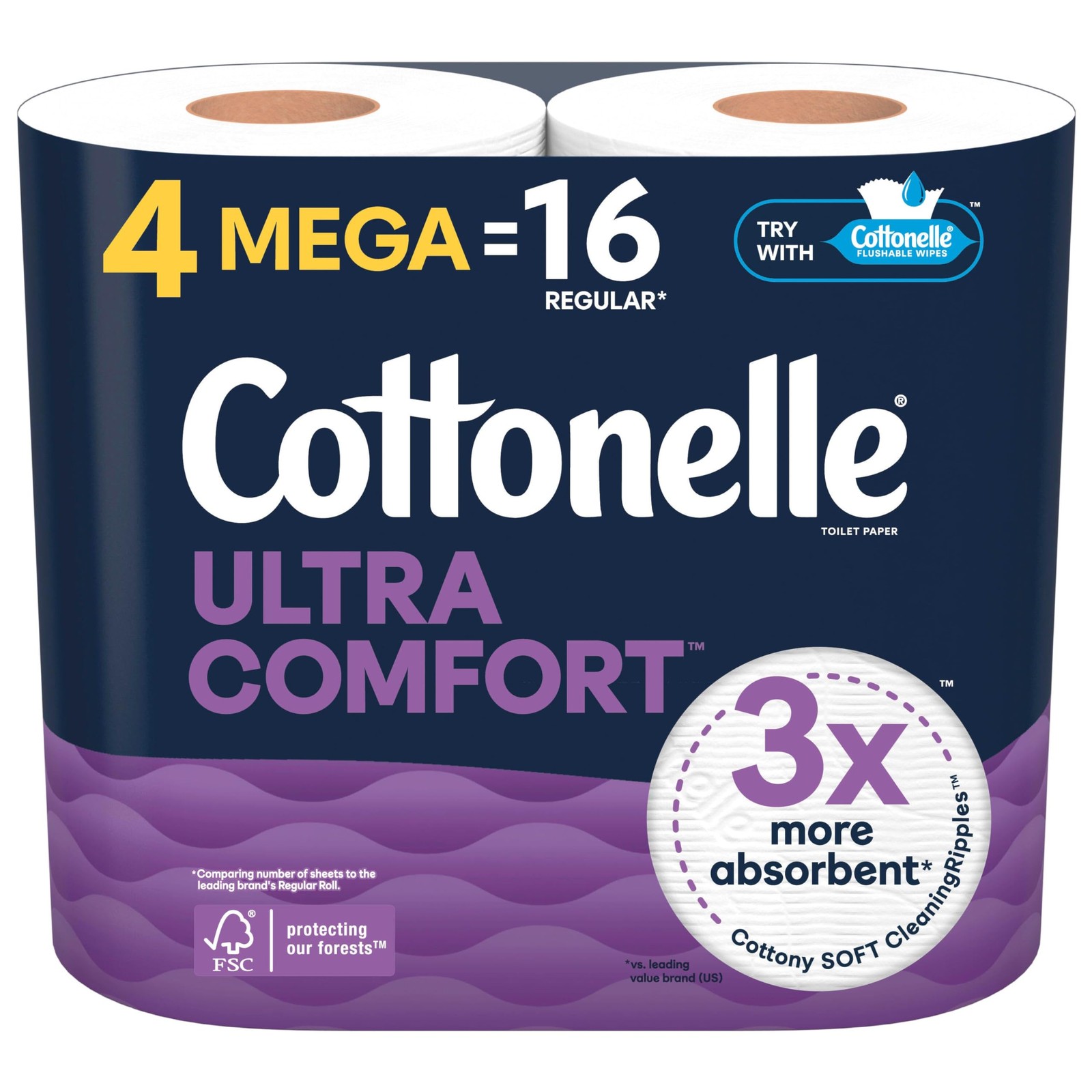 Cottonelle Ultra Comfort Soft Toilet Paper, 4 244 Sheets (Pack of 4), White