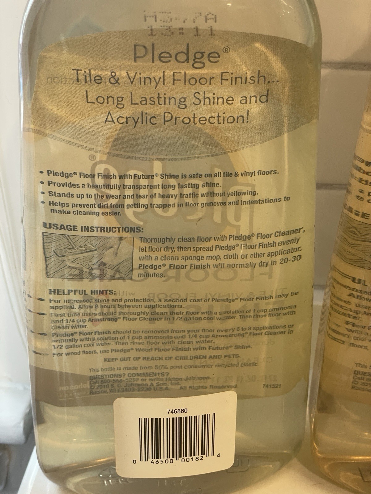 Pledge Floor Care Future Shine Tile Vinyl Floor Finish 27 fl oz Lot of 3 New