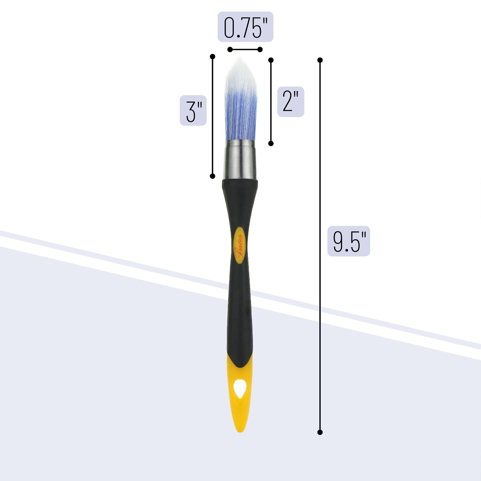 Bates Trim Brush, 0.75 Inch Edge Painting inch, 1 Pack, Yellow-black