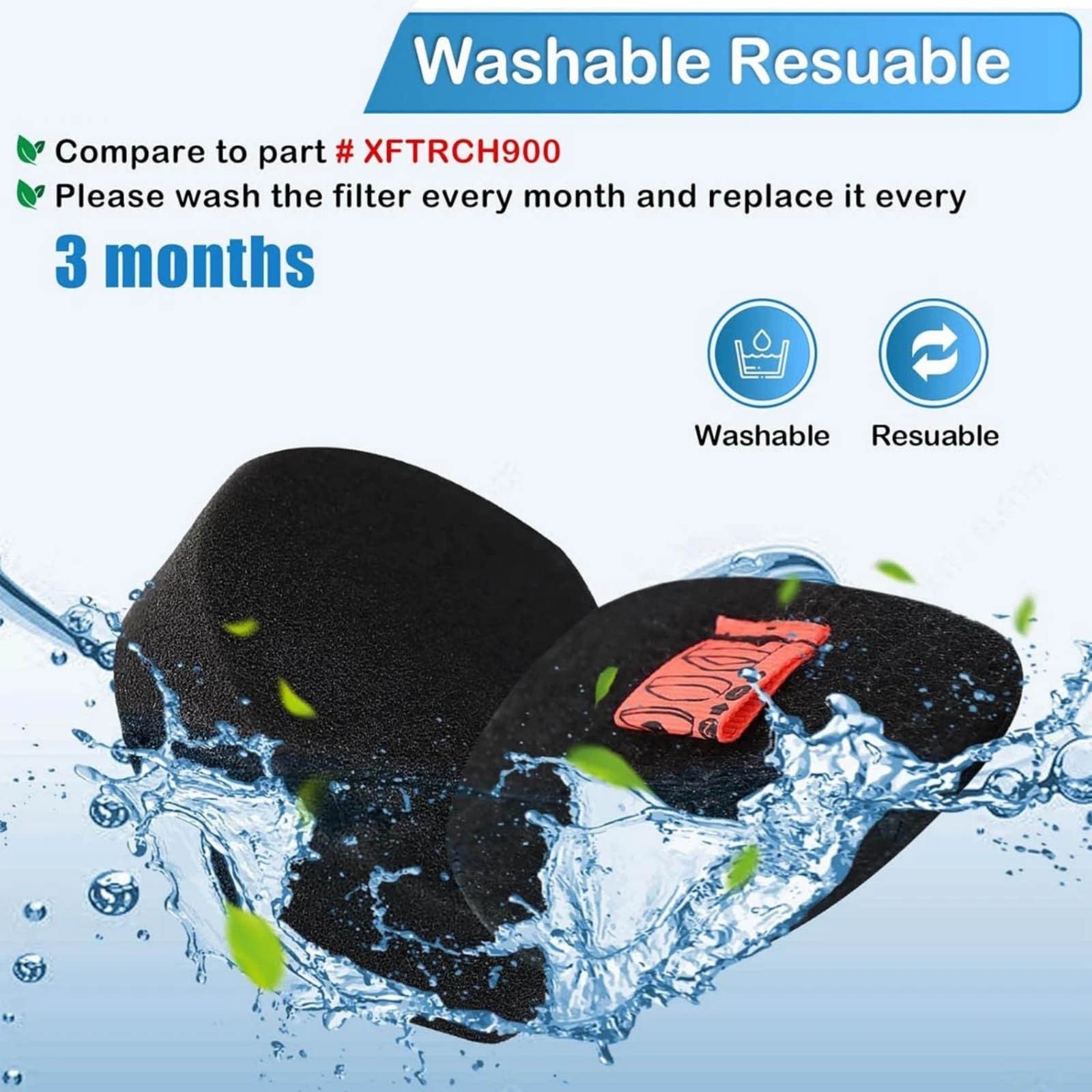 3 Pack Micro Particle Foam Felt Filters For Shark Handheld Cordless CH951 CH900C
