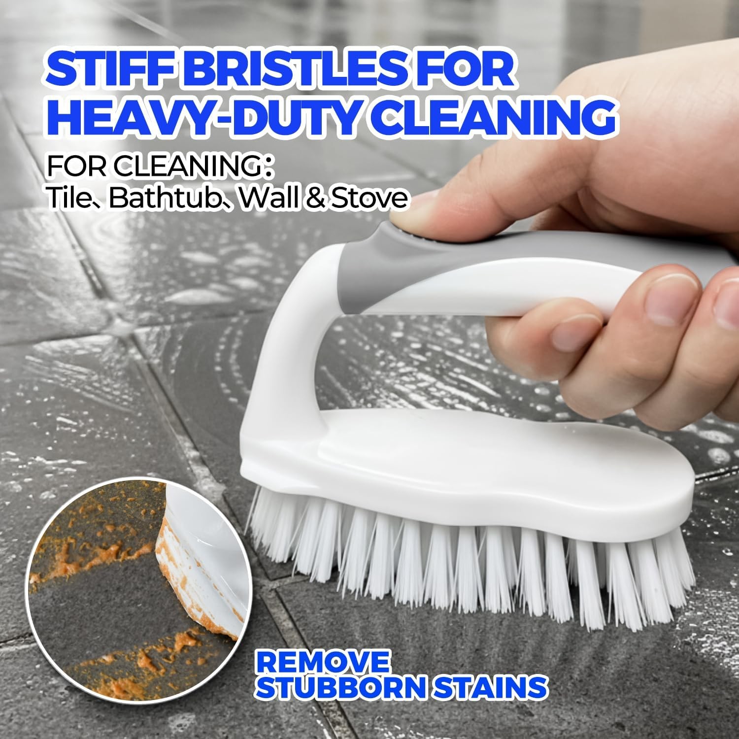 Scrub Brush – 6 Pack, Scrub Brushes for Cleaning, Heavy-Duty Scrub Brush, Stiff