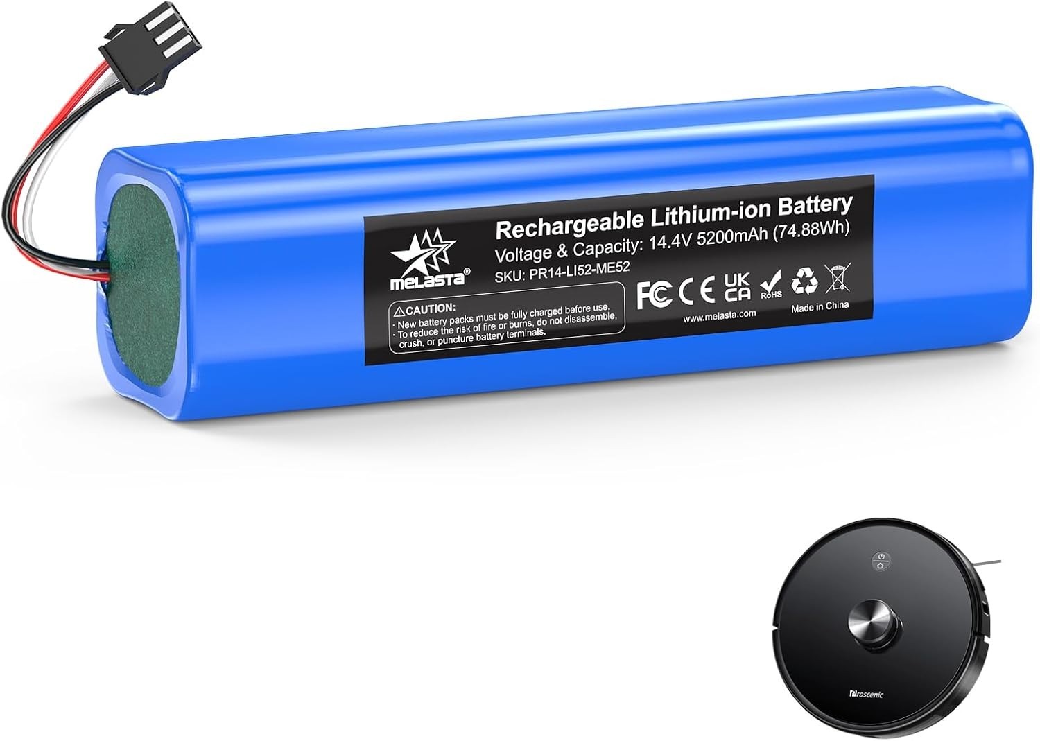 High Capacity 5200mAh Battery for Proscenic M7 Pro