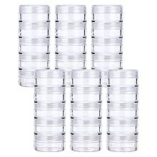 4 Set Stackable Cosmetic Containers with Screw Lids Plastic Sample Jars 30ml