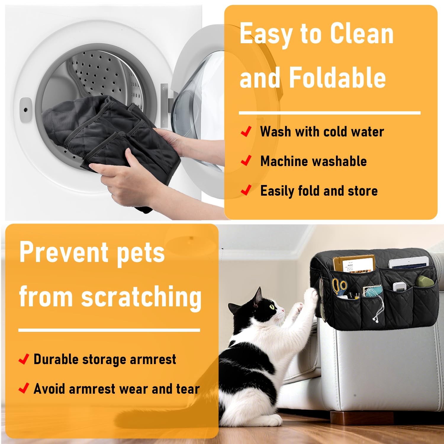 Armchair Caddy, Sofa Armrest Organizer, Non Slip Remote Control Holder for Re…