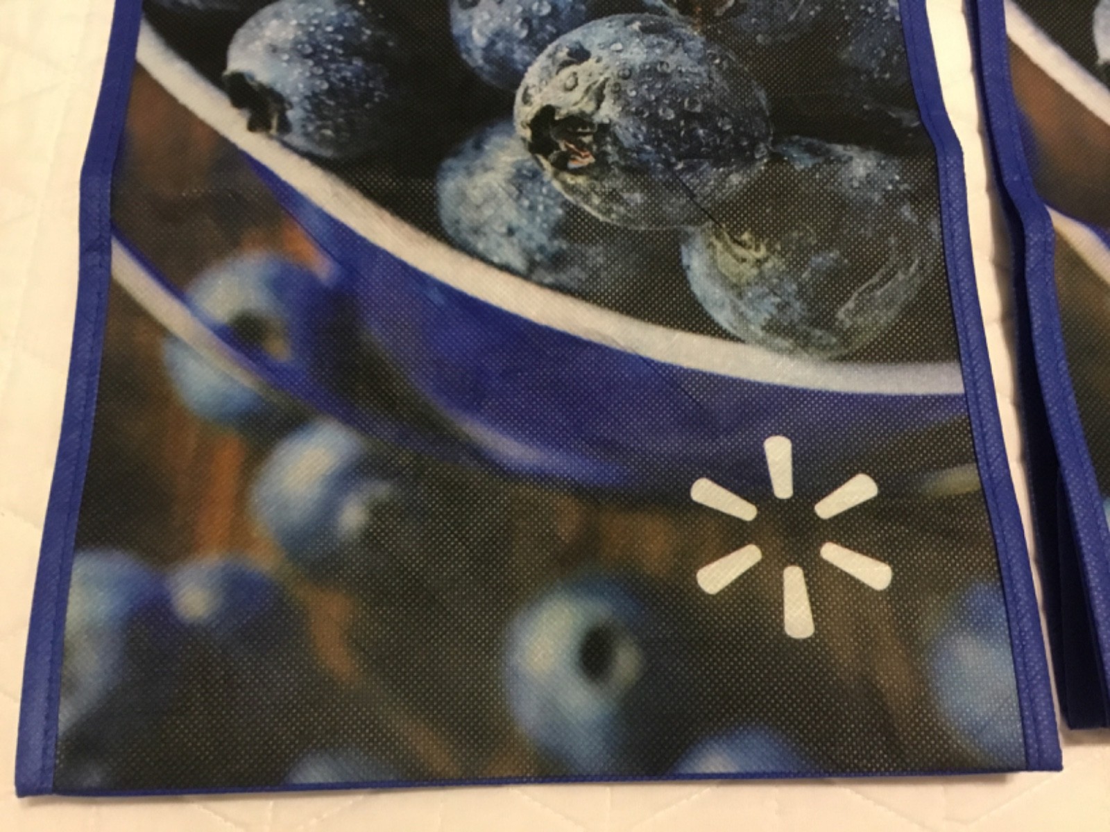 2 WALMART REUSABLE SHOPPING TOTE Blueberries/Grapes