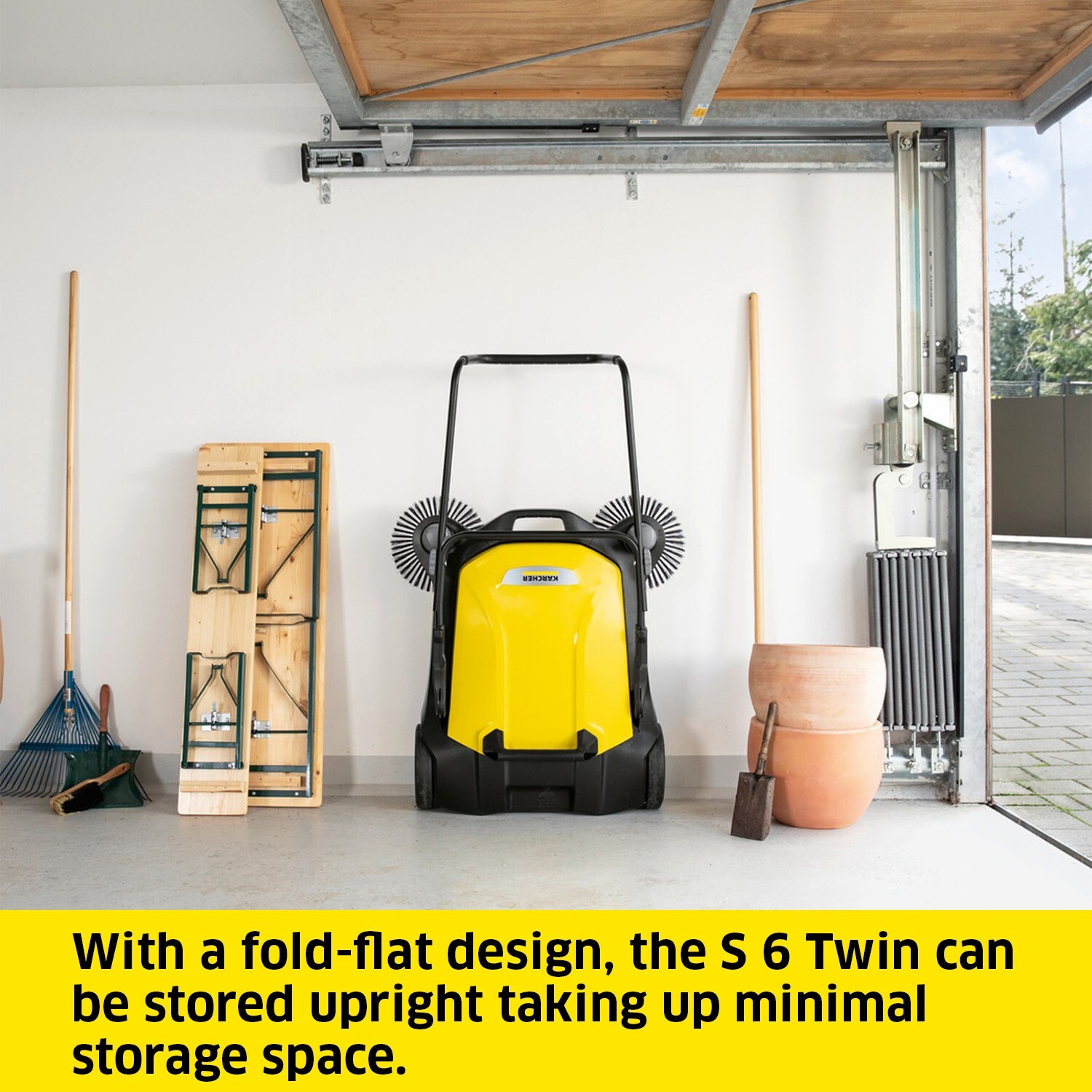 Karcher S6 Twin, Push Sweeper, 10 Gal, for Driveway, Sidewalk, Garage – NEW