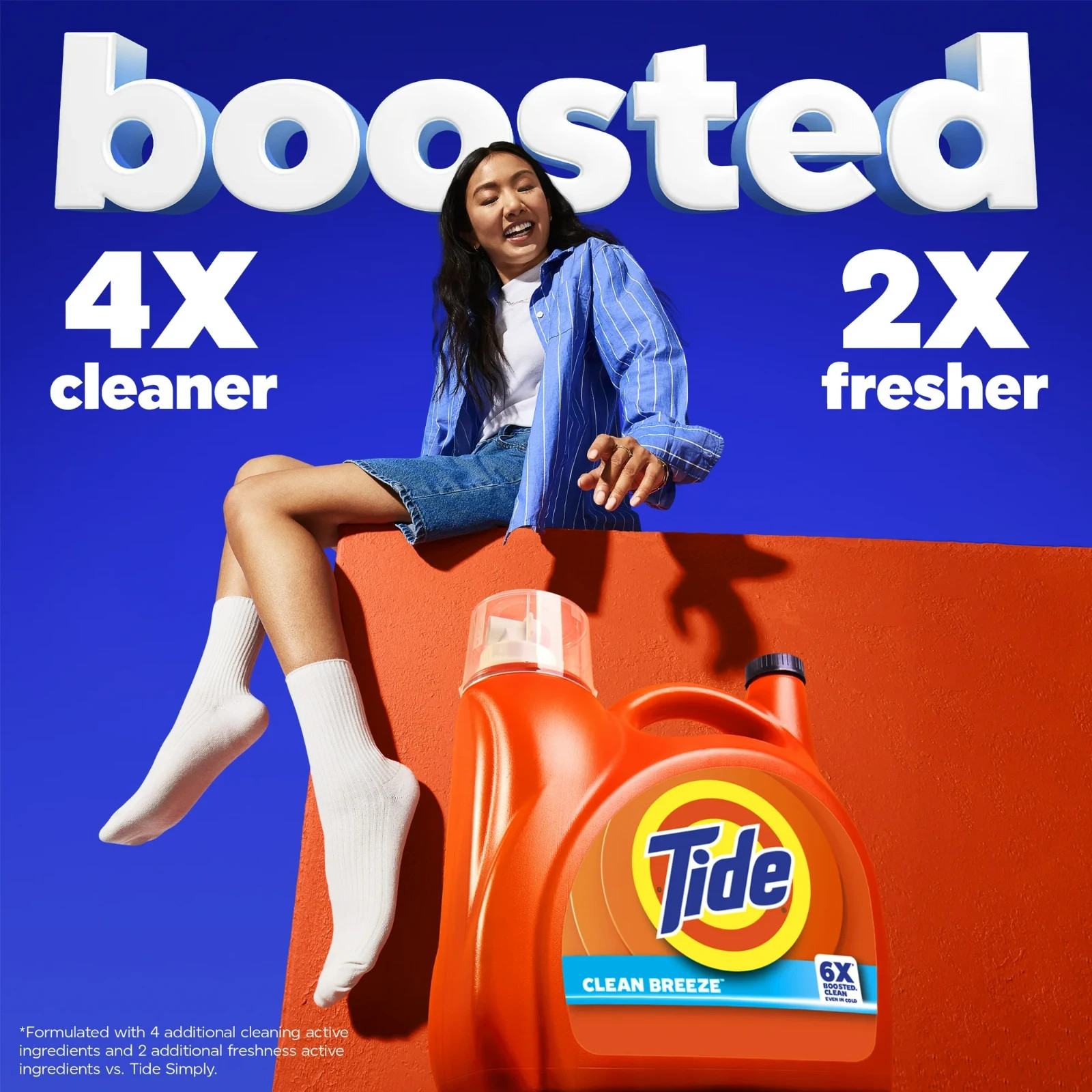 2 Packs Tide Laundry Detergent Liquid with 6X Boosted Cleaning Power, Clean Bree