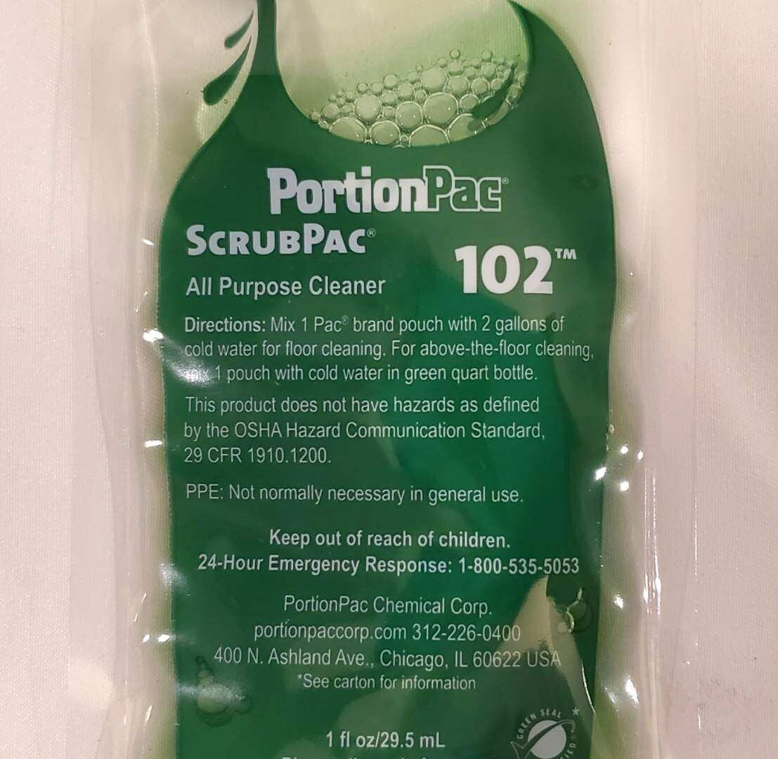 Portion Pac 102 Cleaner Makes 1 Gallon 1 oz. Packet LOT Of 10 Packets!