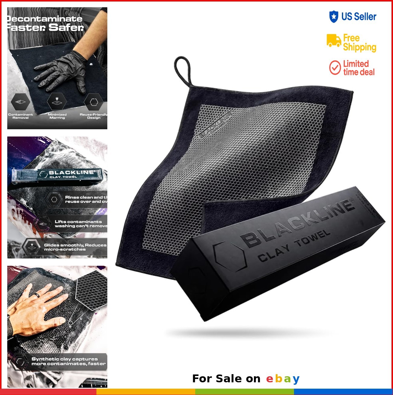 Synthetic Clay Towel 12×12 Inch Microfiber Polymer Rubber Decontamination Paint