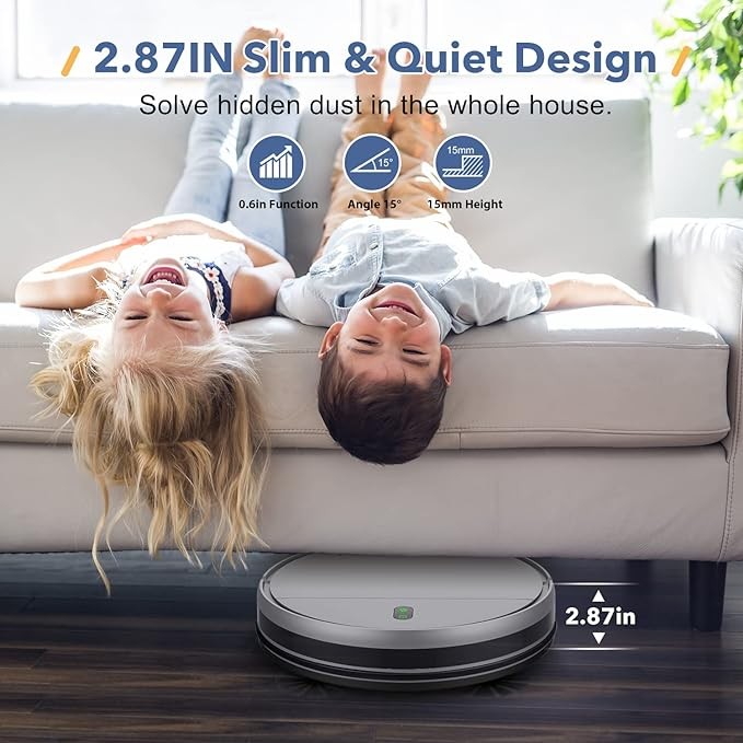 MAMNV Robot Vacuum Mop Combo WiFi/App/Alexa Robotic Vacuum Cleaner – Dark Gray