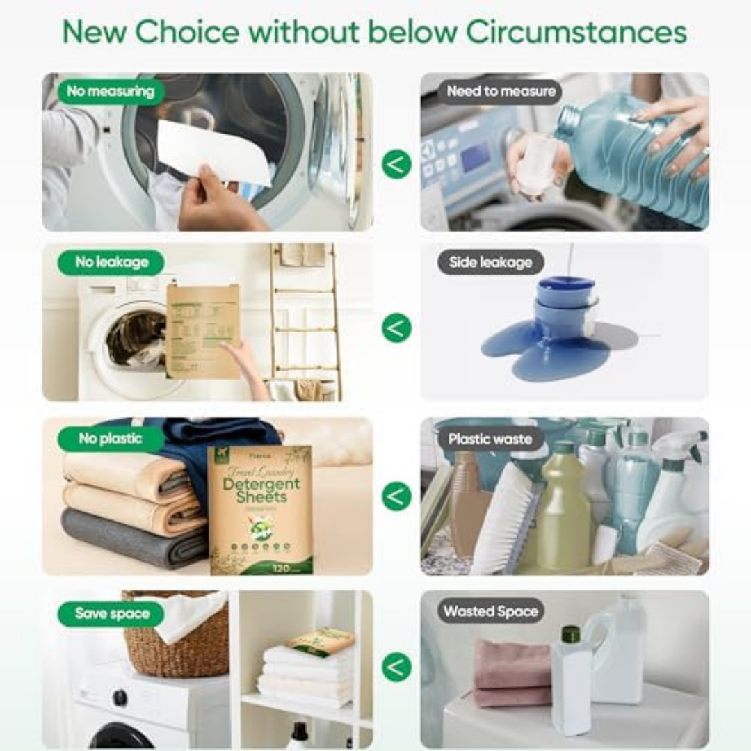 Travel Laundry Detergent Sheets Loads Eco-Friendly Washing Detergent Sheets