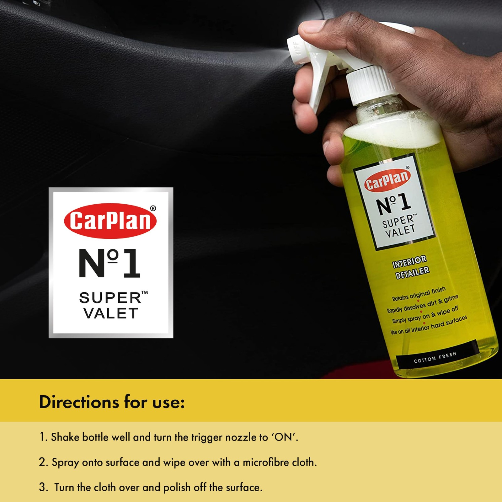 21 Fl Oz No.1 Super Valet Car Interior Cleaner for Dash Seats Vinyl