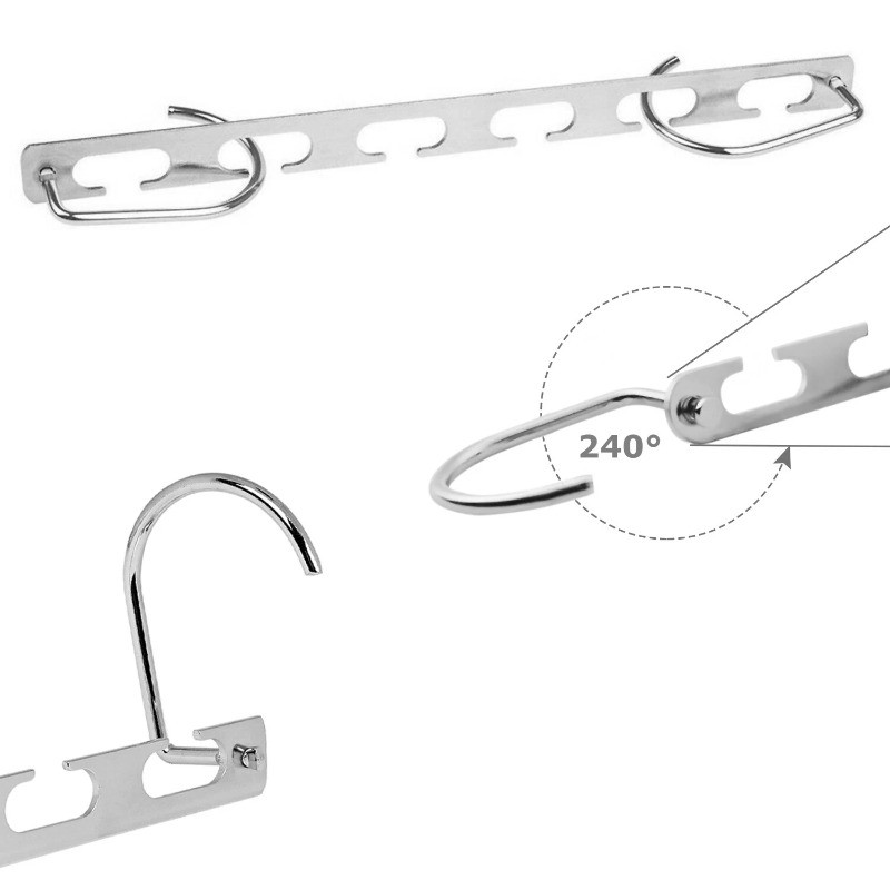 6 Pack Space Saving Clothes Hangers Metal Closet Organizer Hooks