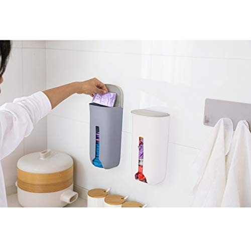 Wall-Mounted Garbage Bag Storage Box 5.00X3.54X10.31In Plastic Bag Holder Gray