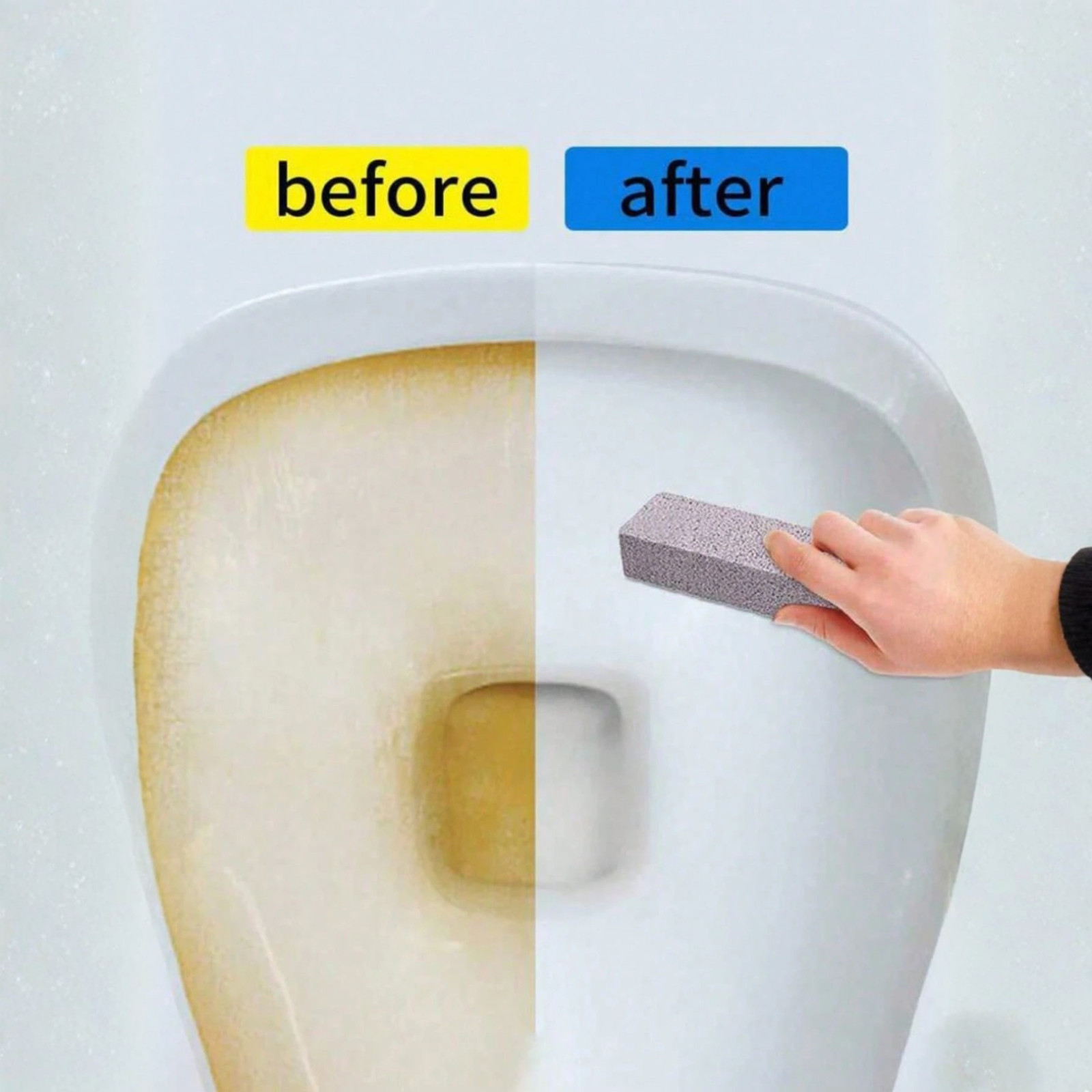 2 Pack Pumice Stone with Long Handle Toilet Bowl Ring Cleaner Limescale Remover