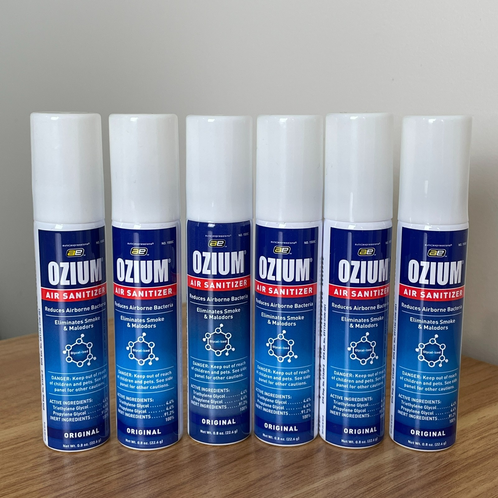 Ozium Air Freshener Dispenser 8 oz Original Sanitizer Odor Eliminator (6-Pack)