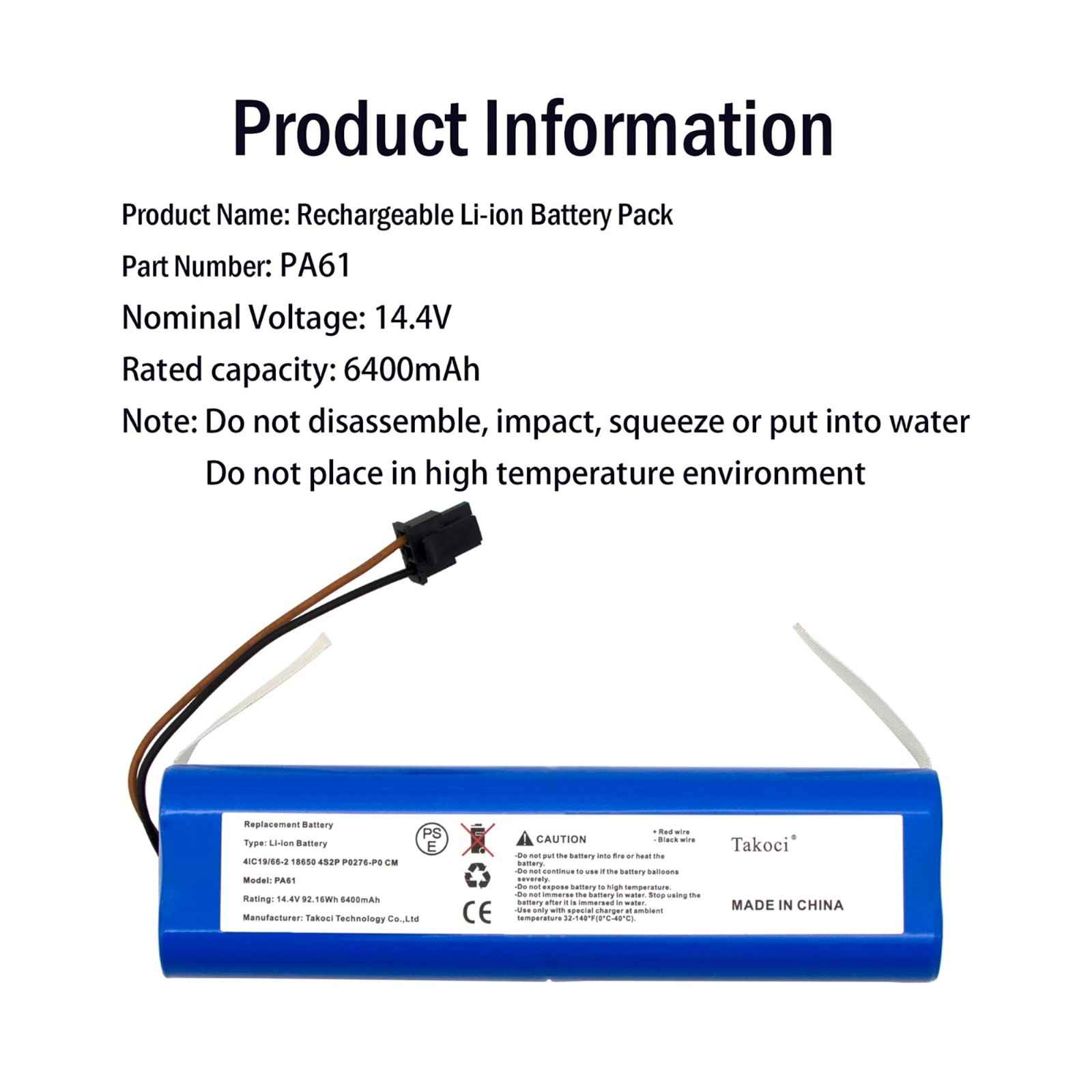 14.4V 6400mAh Li-ion Replacement Battery for Eufy RoboVac X8 Series Robot Vacuum