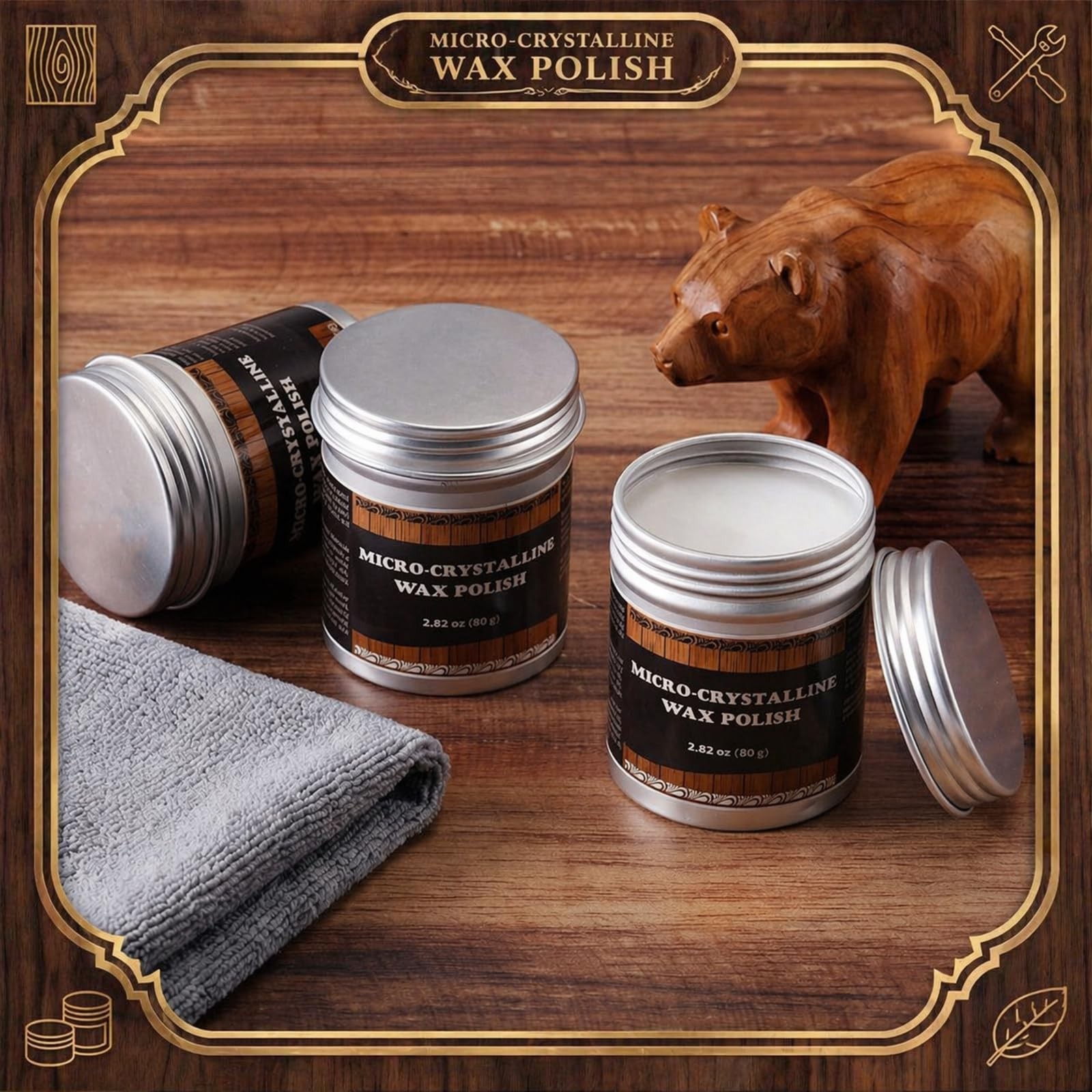 3 Pack Micro-crystalline Wax Polish, 251ml Total, Multi-surface Protective Pa…