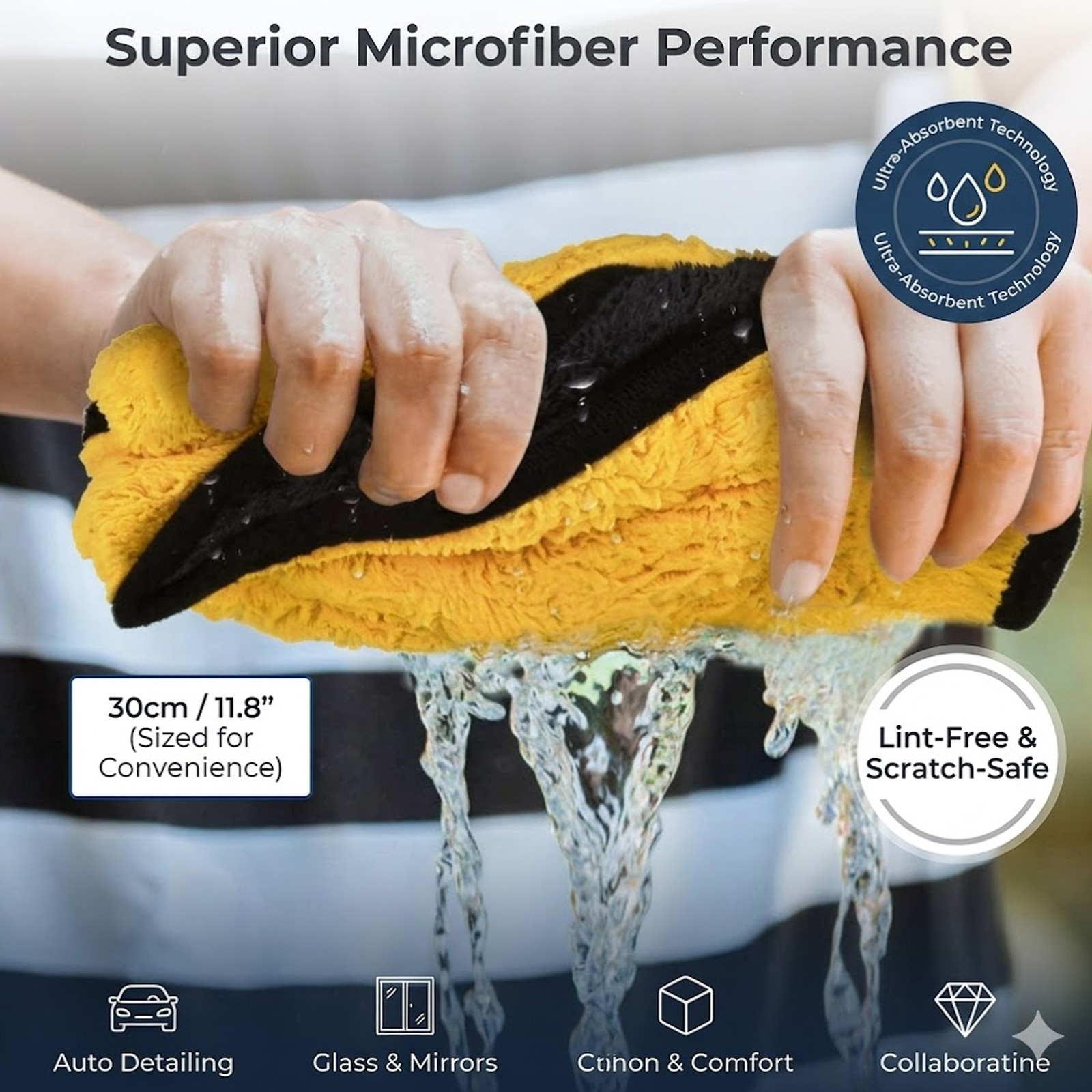 2/10/50 Pack Microfiber Cleaning Towels For Car Wash Drying Detailing
