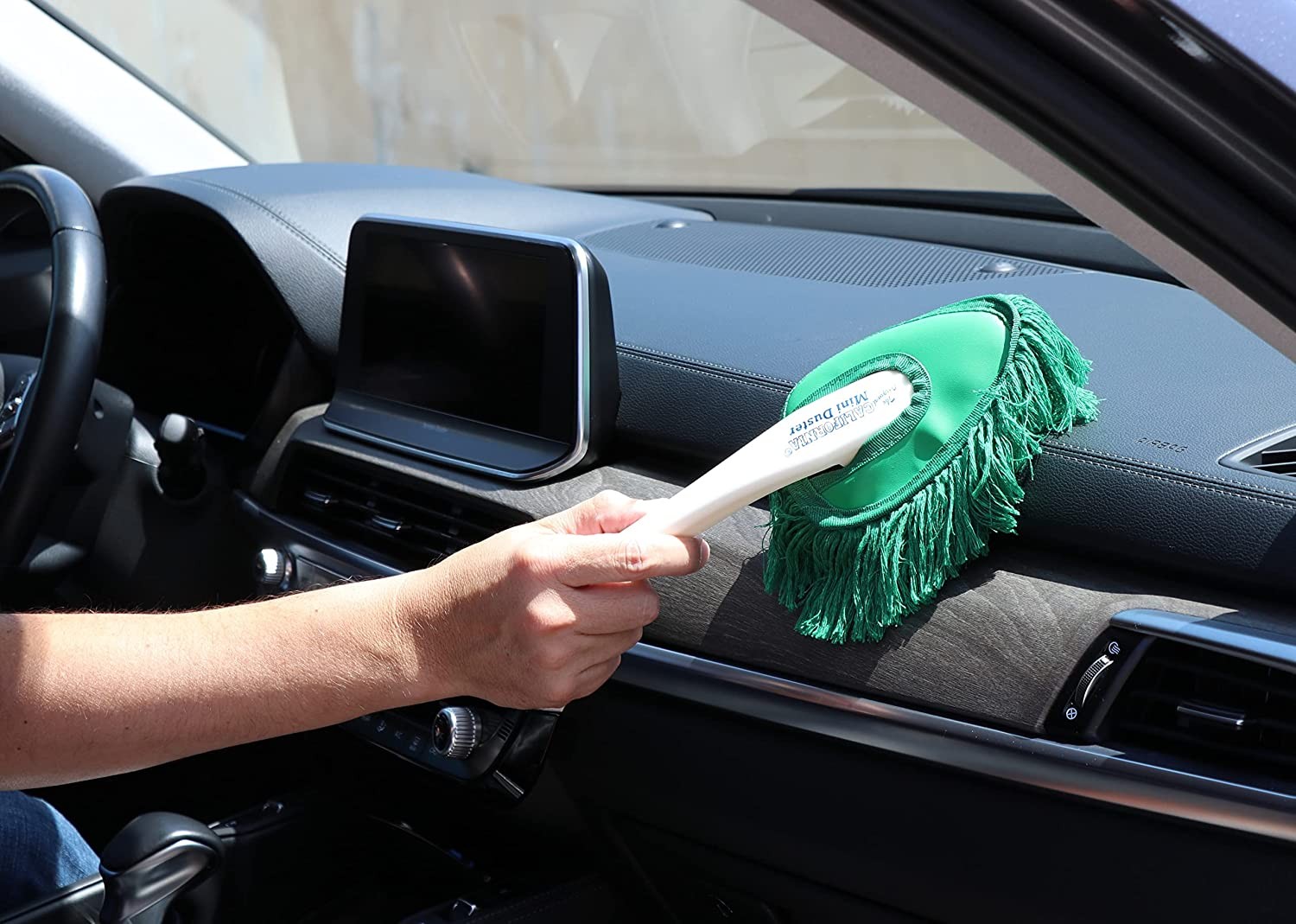 California Mini Duster Green Cotton Mop with Plastic Handle 62451