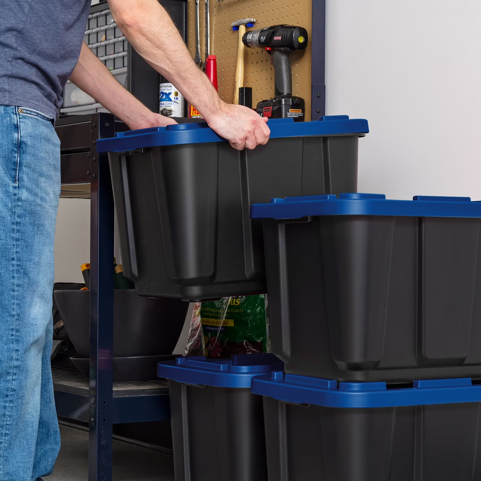 [4 PACK] IRIS 12 Gal Plastic Storage Containers Latching Lids