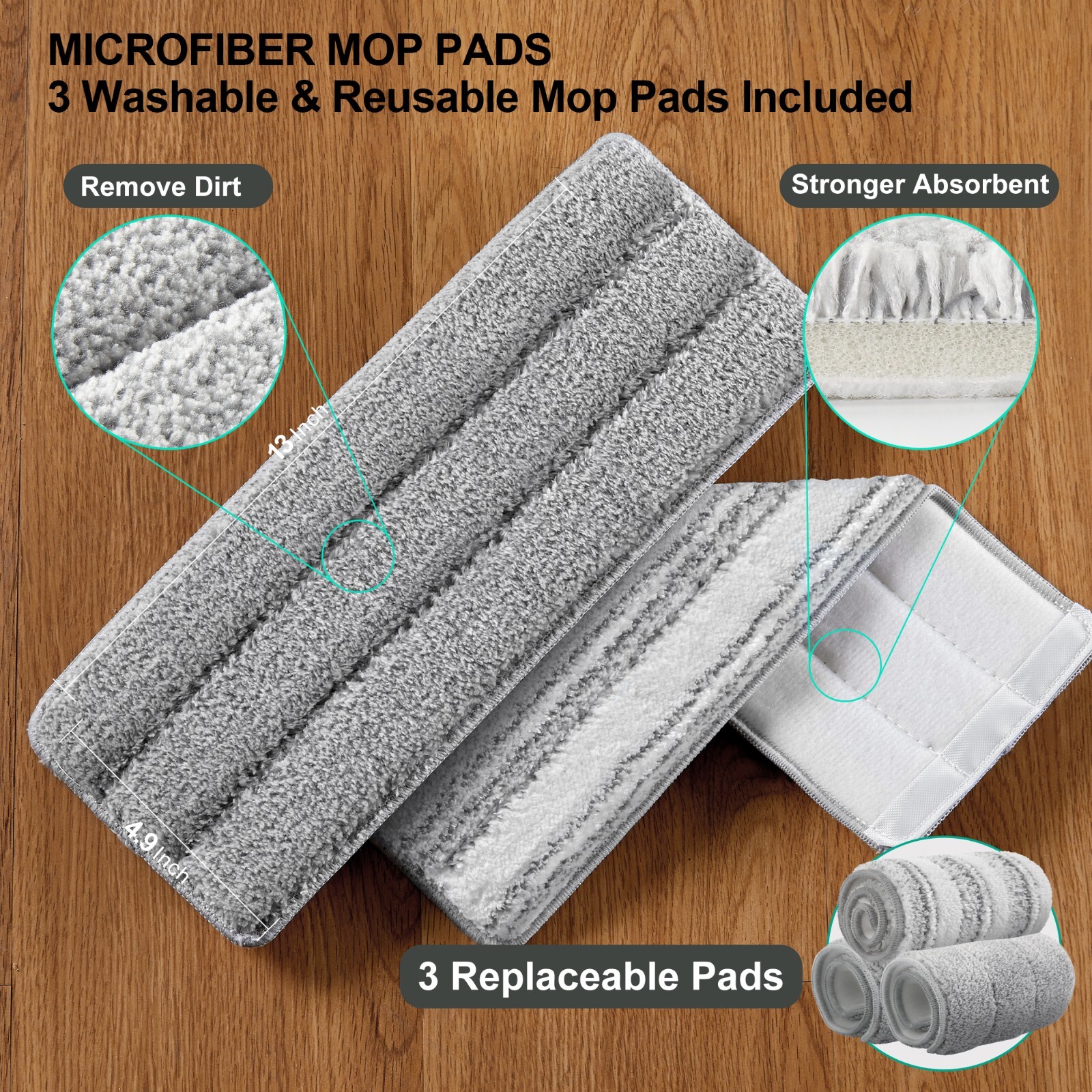 JOYMOOP Flat Mop and Bucket with Wringer Set for Home, Microber Floor Wall Mop